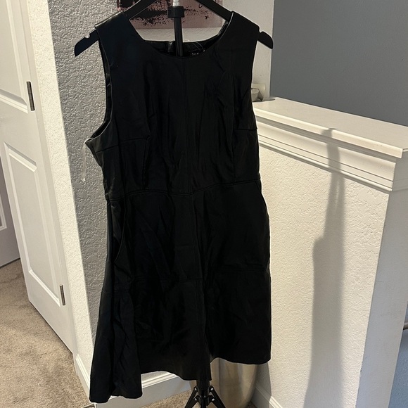 New Look Dresses & Skirts - New Look Black Faux Leather Sleeveless Shift Dress with a Pocket